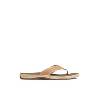 Main view of Brown Leather Mixed Material Havasu Perf Flip Flop Flip Flop Thong Sandals for men. 
